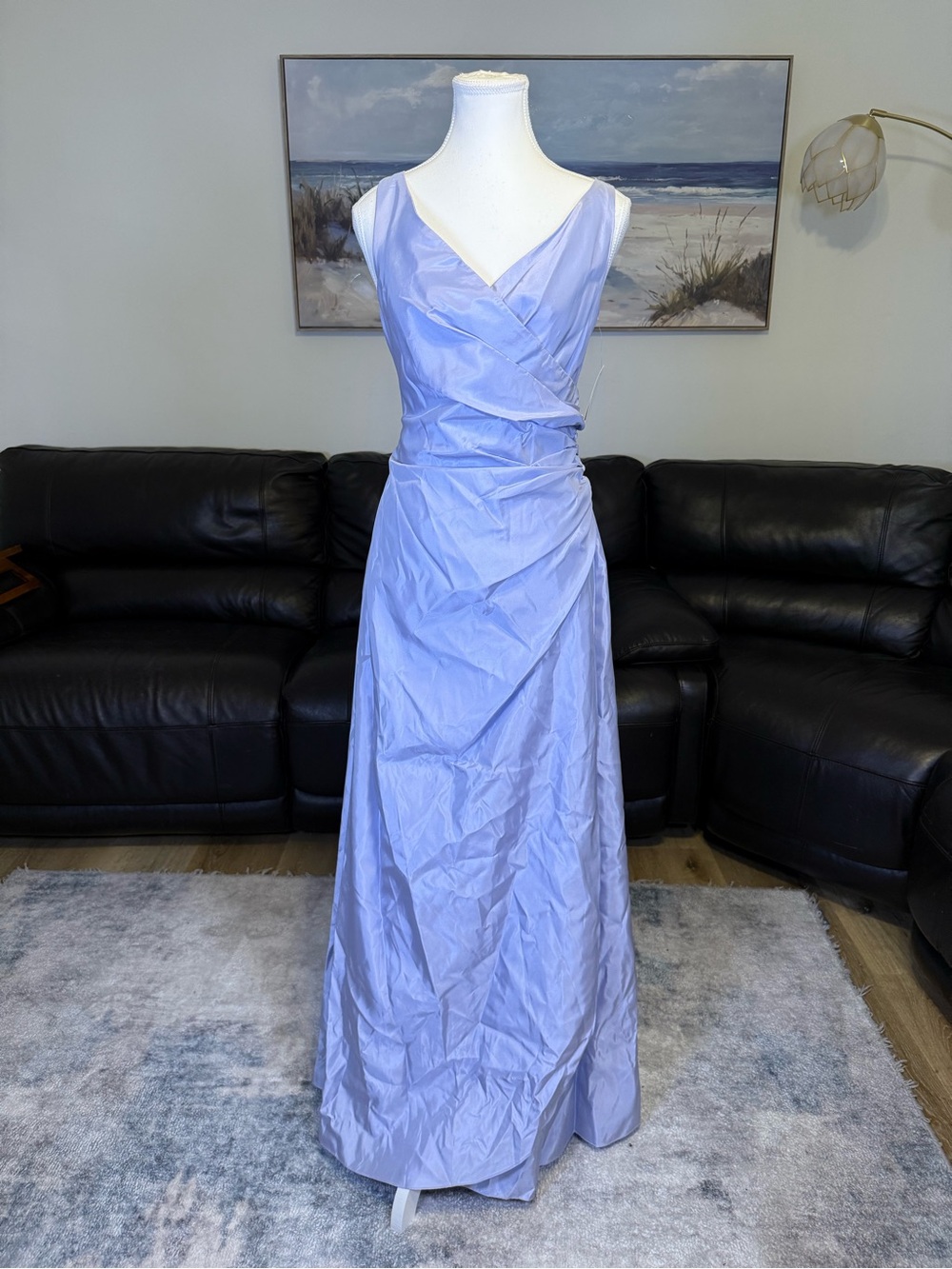 Watters & Watters USA Vintage Size 8 Periwinkle Blue Wrap Gown Formal Prom Dress